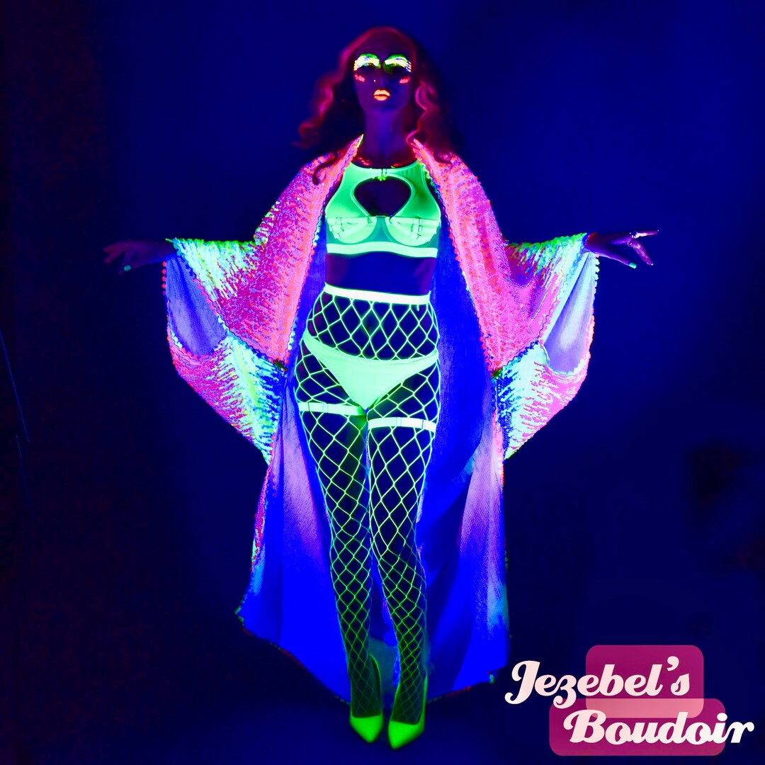 neon dress festival LED Net Festival Dress